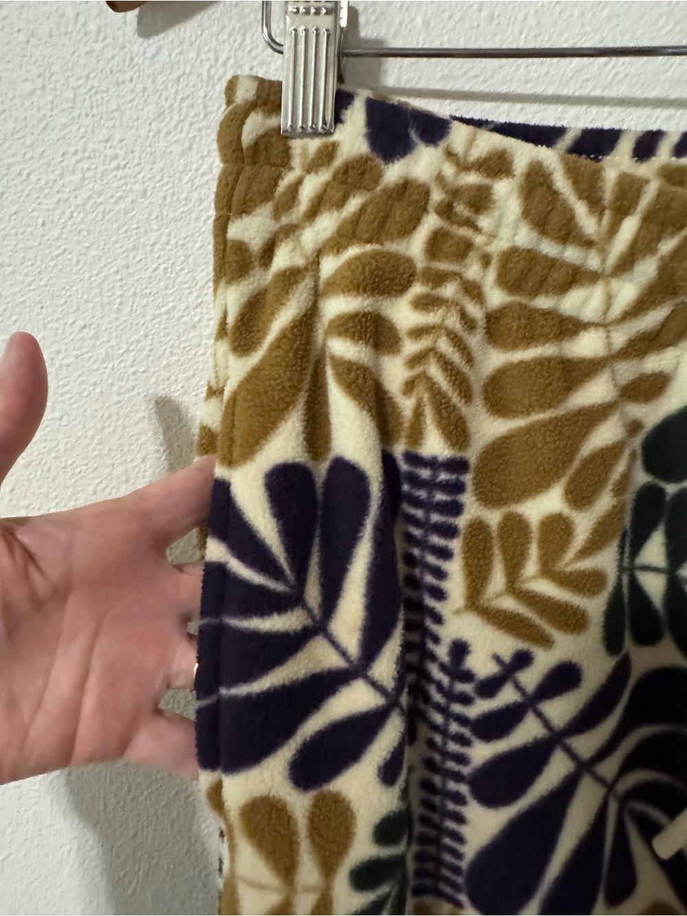 Parks Project Big Sur Ferns Polar Fleece Joggers Tan Green Purple Drawstring-M - Picture 6 of 12